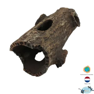 CeramicNature Log mit 3 Ästen, Baumstamm-Höhle, ca. 24 × 8 × 8 cm Highlight